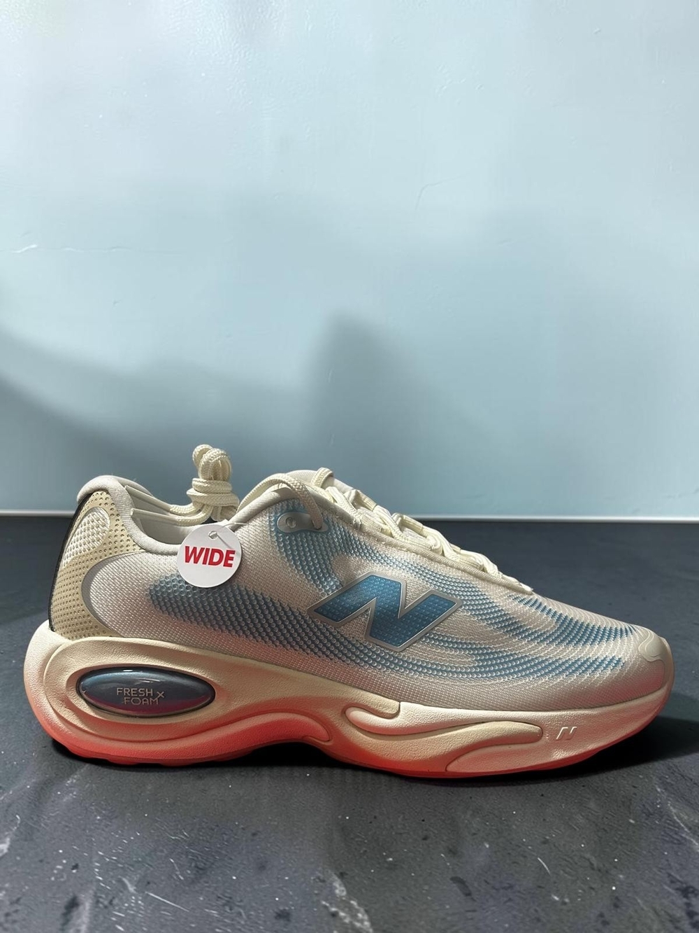 New Balance Women's Cream and Blue Sneakers